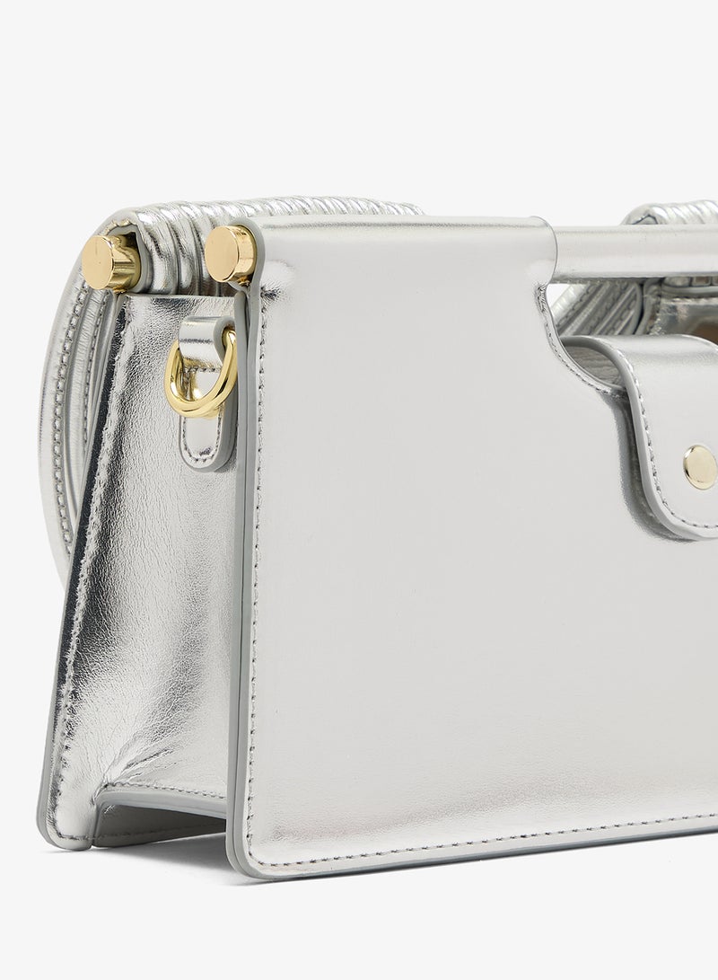 ELLA Textured Statement Clutch With Strap - Image 3